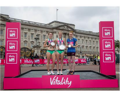 top 3 on podium women mile - Courtney MacDonald Muir